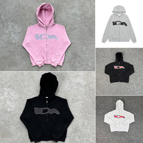 IDA Supply Cardigan Zip-Up Loose Cotton Hooded Sweatshirt-6362  